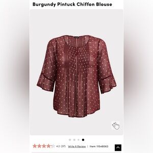 Torrid Burgundy Chiffon Blouse